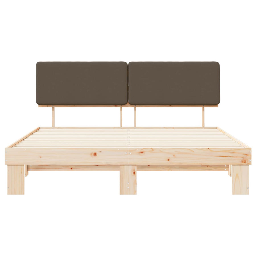 Bedframe met Gevoerd Hoofdgedeelte Taupe 200 x 200 cm