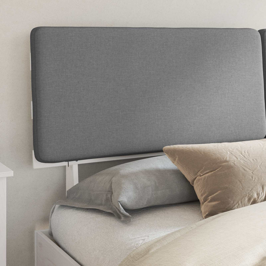 Bedframe met Gevoerd Hoofdgedeelte Lichtgrijs 200 x 200 cm