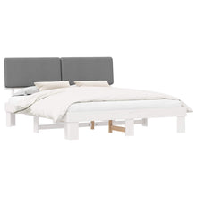 Bedframe met Gevoerd Hoofdgedeelte Lichtgrijs 200 x 200 cm