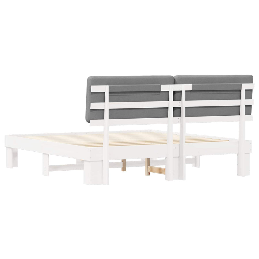 Bedframe met Gevoerd Hoofdgedeelte Lichtgrijs 200 x 200 cm
