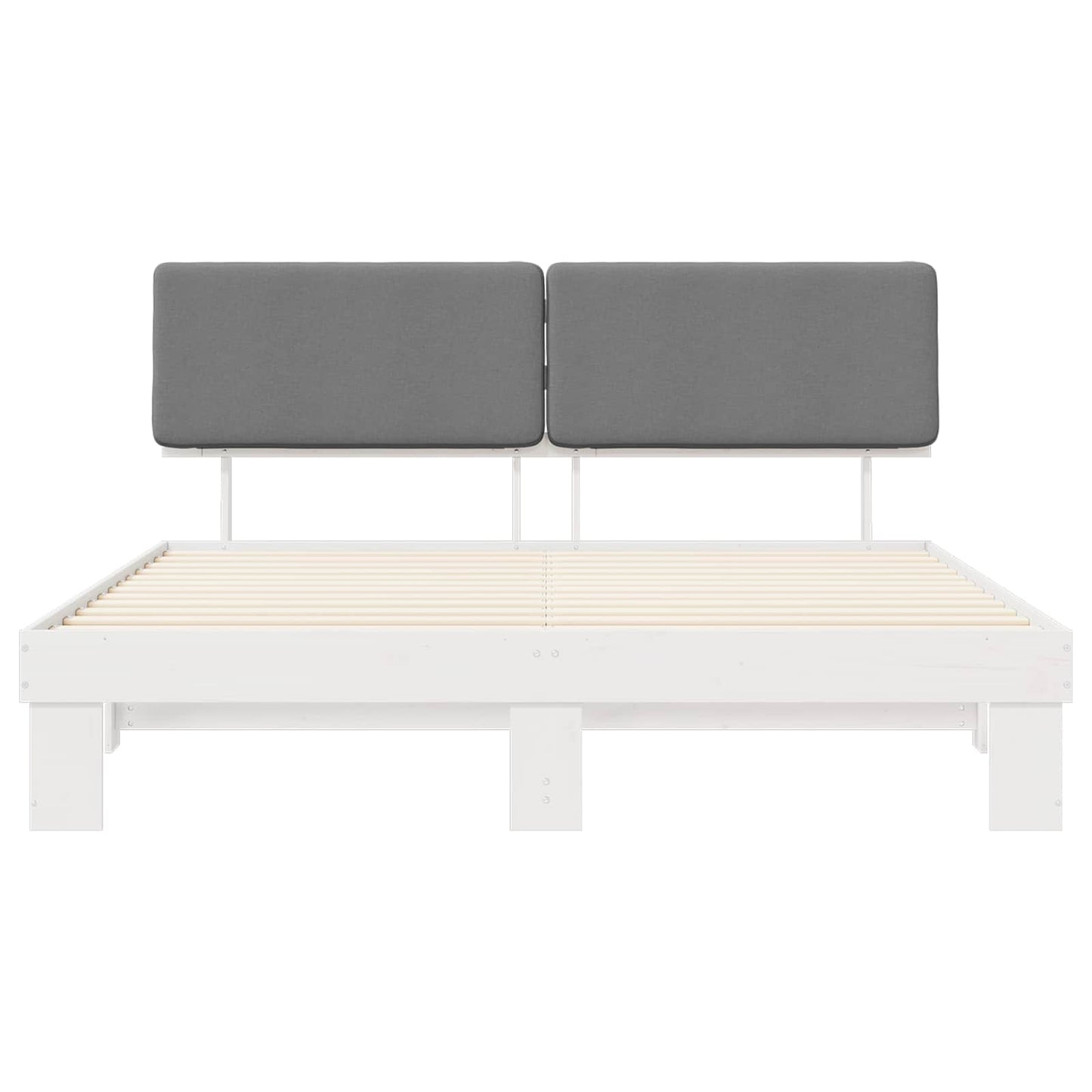 Bedframe met Gevoerd Hoofdgedeelte Lichtgrijs 200 x 200 cm