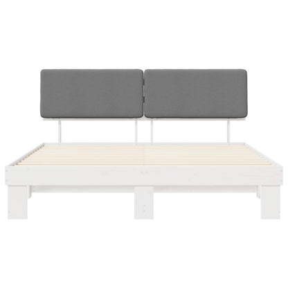 Bedframe met Gevoerd Hoofdgedeelte Lichtgrijs 200 x 200 cm