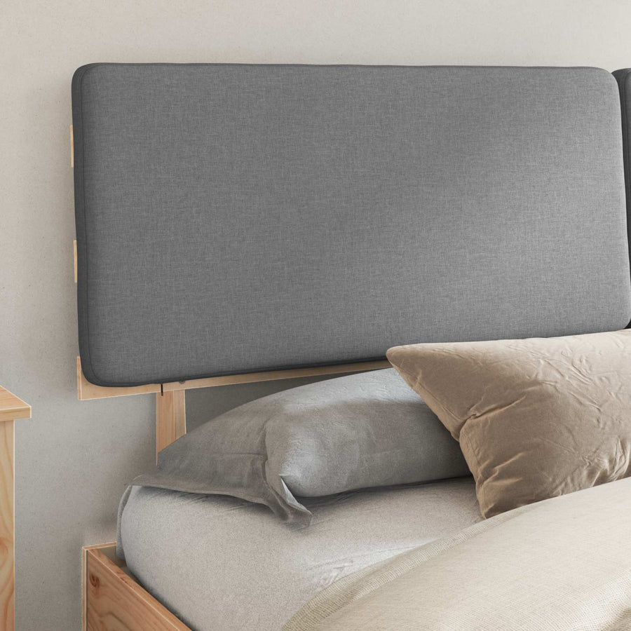 Bedframe met Gevoerd Hoofdgedeelte Lichtgrijs 180 x 200 cm