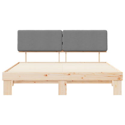 Bedframe met Gevoerd Hoofdgedeelte Lichtgrijs 180 x 200 cm