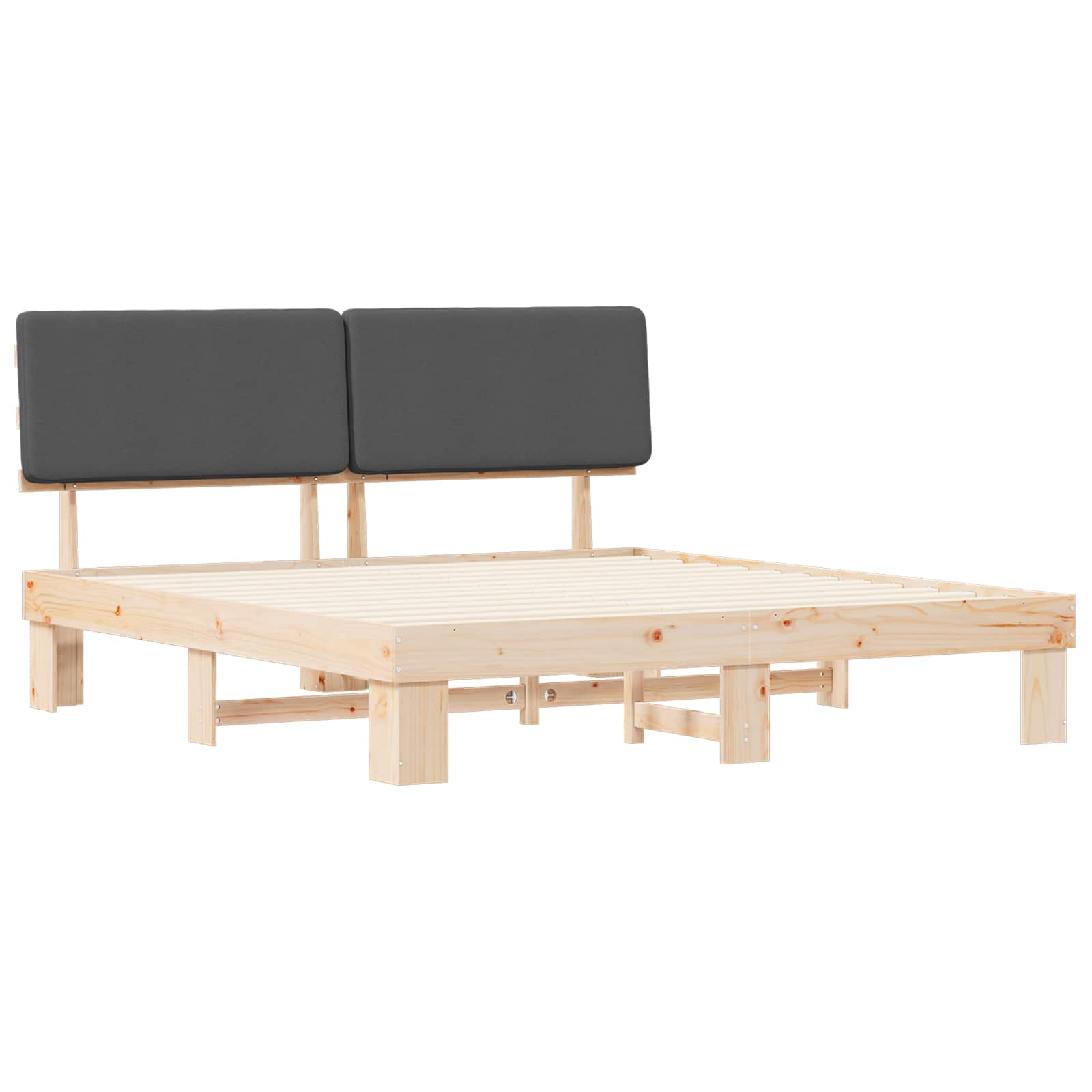 Bedframe met Gevoerd Hoofdgedeelte Donkergrijs 180 x 200 cm