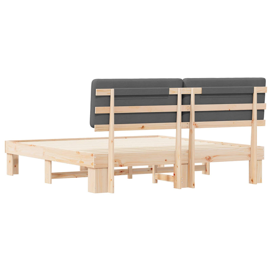 Bedframe met Gevoerd Hoofdgedeelte Donkergrijs 180 x 200 cm