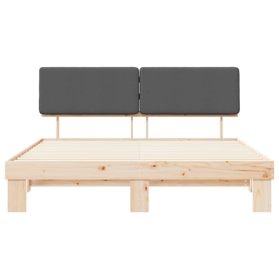 Bedframe met Gevoerd Hoofdgedeelte Donkergrijs 180 x 200 cm