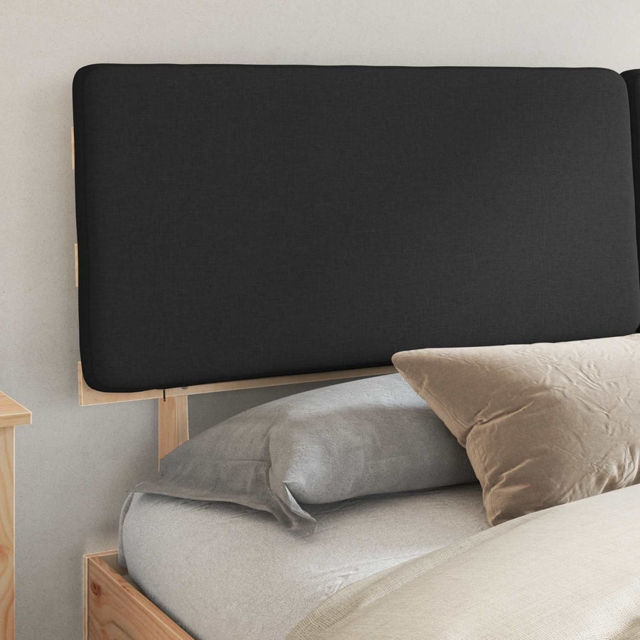 Bedframe met Gevoerd Hoofdgedeelte Zwart 180 x 200 cm