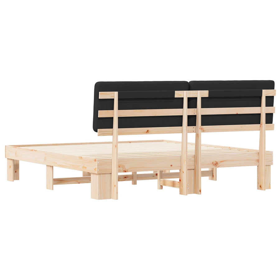 Bedframe met Gevoerd Hoofdgedeelte Zwart 180 x 200 cm