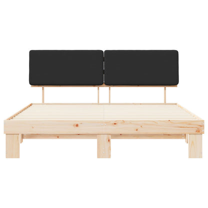 Bedframe met Gevoerd Hoofdgedeelte Zwart 180 x 200 cm