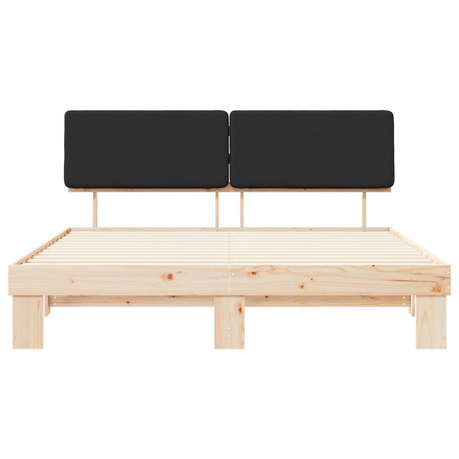 Bedframe met Gevoerd Hoofdgedeelte Zwart 180 x 200 cm