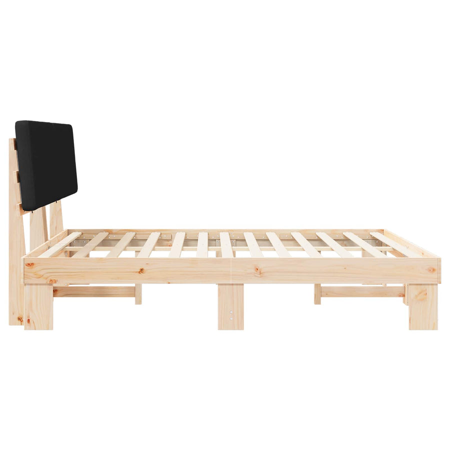 Bedframe met Gevoerd Hoofdgedeelte Zwart 180 x 200 cm