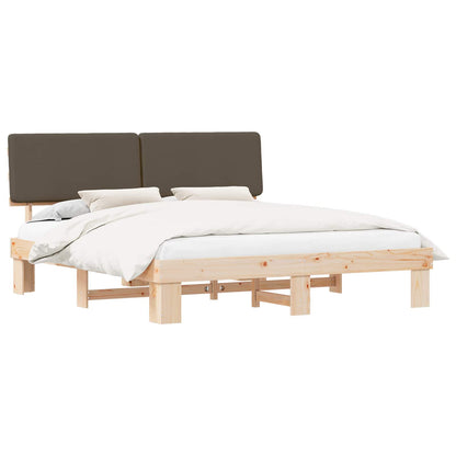 Bedframe met Gevoerd Hoofdgedeelte Taupe 180 x 200 cm