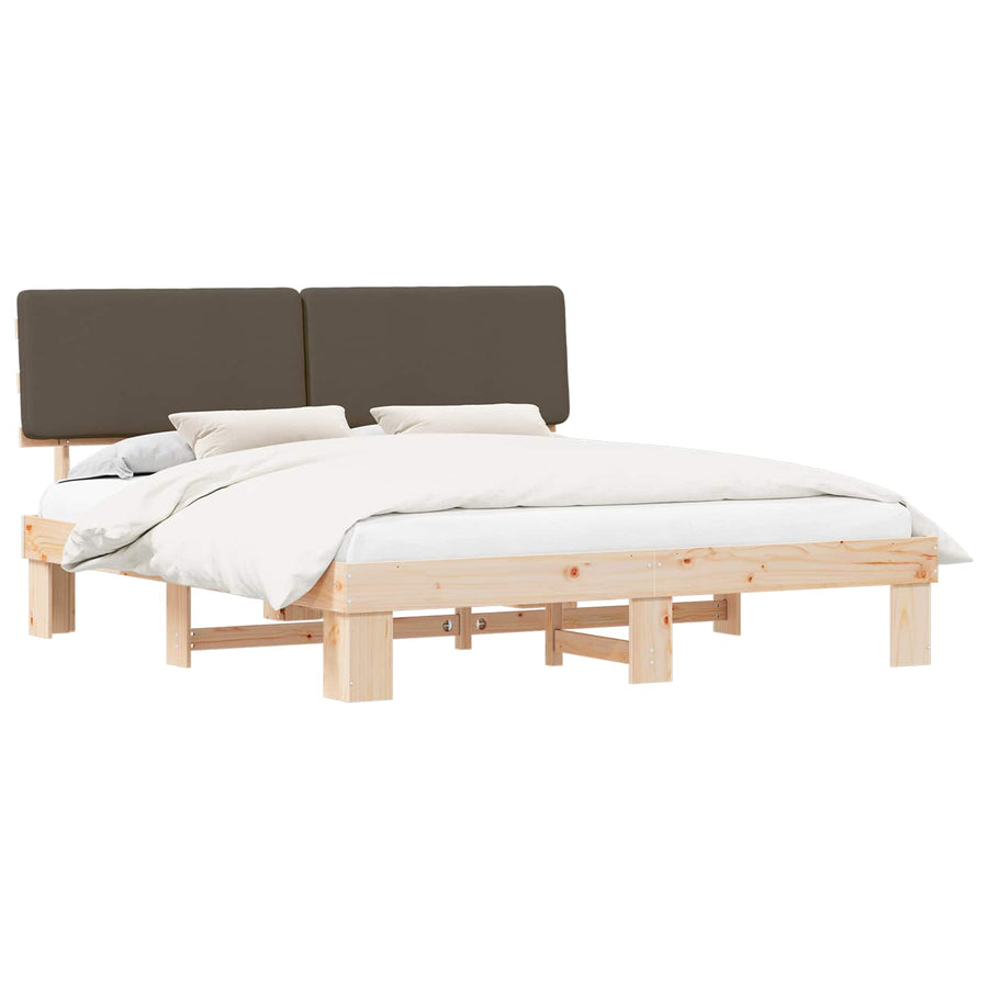 Bedframe met Gevoerd Hoofdgedeelte Taupe 180 x 200 cm