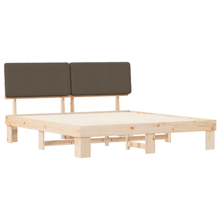 Bedframe met Gevoerd Hoofdgedeelte Taupe 180 x 200 cm