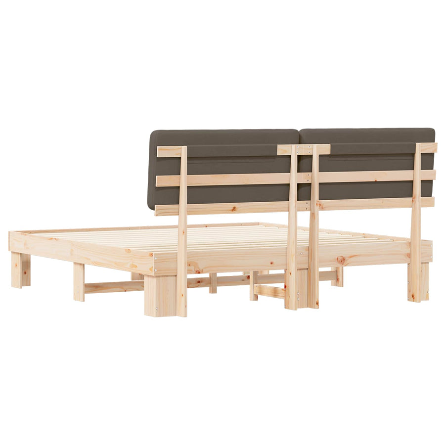 Bedframe met Gevoerd Hoofdgedeelte Taupe 180 x 200 cm