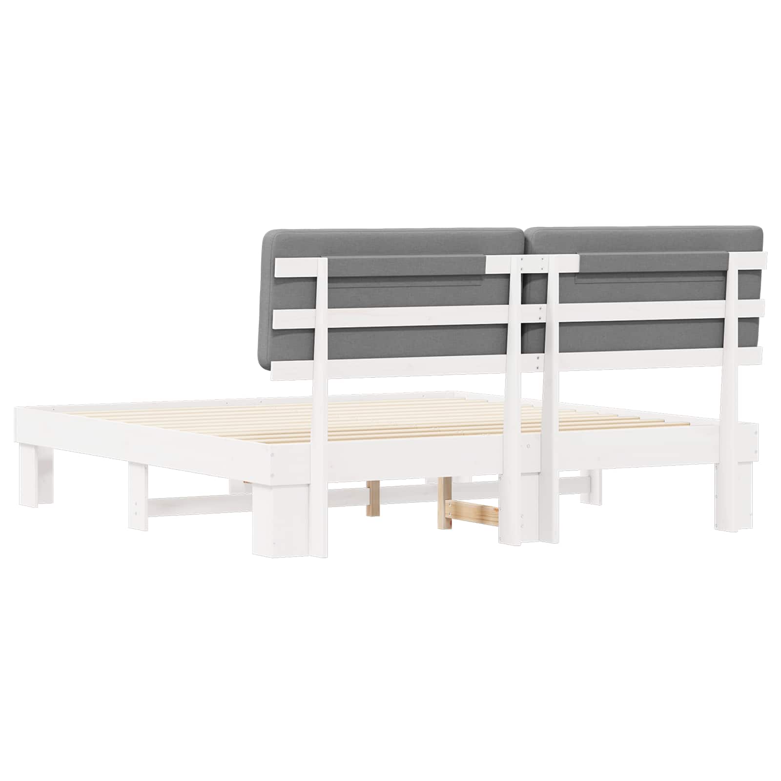 Bedframe met Gevoerd Hoofdgedeelte Lichtgrijs 180 x 200 cm