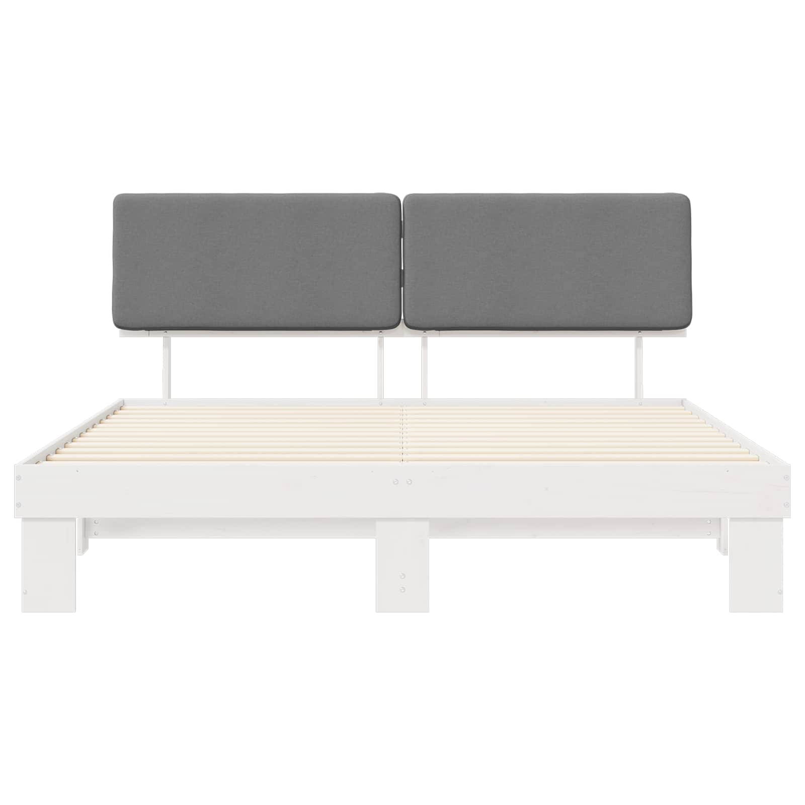 Bedframe met Gevoerd Hoofdgedeelte Lichtgrijs 180 x 200 cm