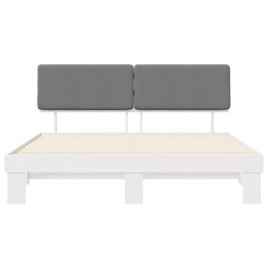 Bedframe met Gevoerd Hoofdgedeelte Lichtgrijs 180 x 200 cm