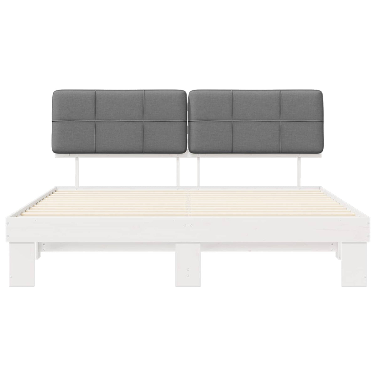 Bedframe met Gevoerd Hoofdgedeelte Lichtgrijs 200 x 200 cm