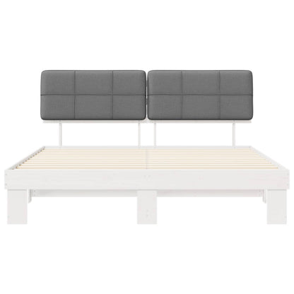 Bedframe met Gevoerd Hoofdgedeelte Lichtgrijs 200 x 200 cm