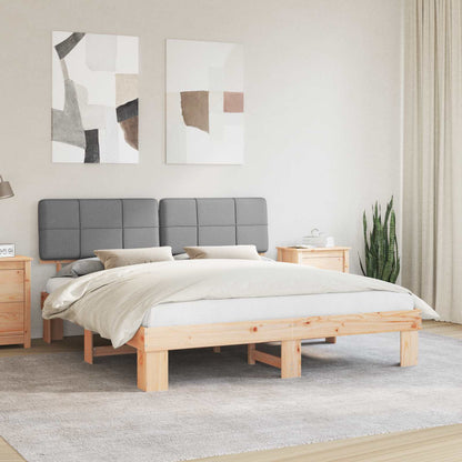 Bedframe met Gevoerd Hoofdgedeelte Lichtgrijs 180 x 200 cm