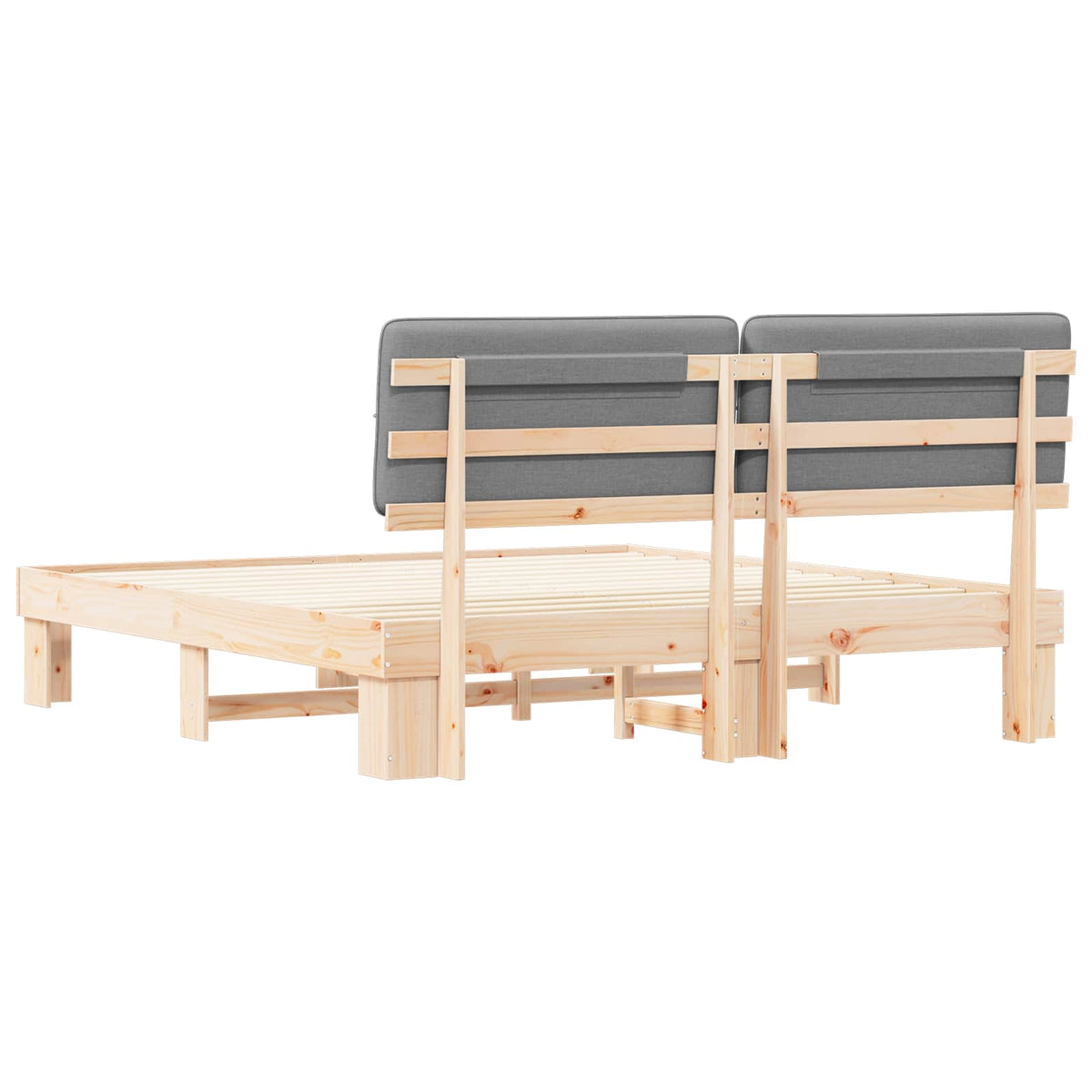 Bedframe met Gevoerd Hoofdgedeelte Lichtgrijs 180 x 200 cm