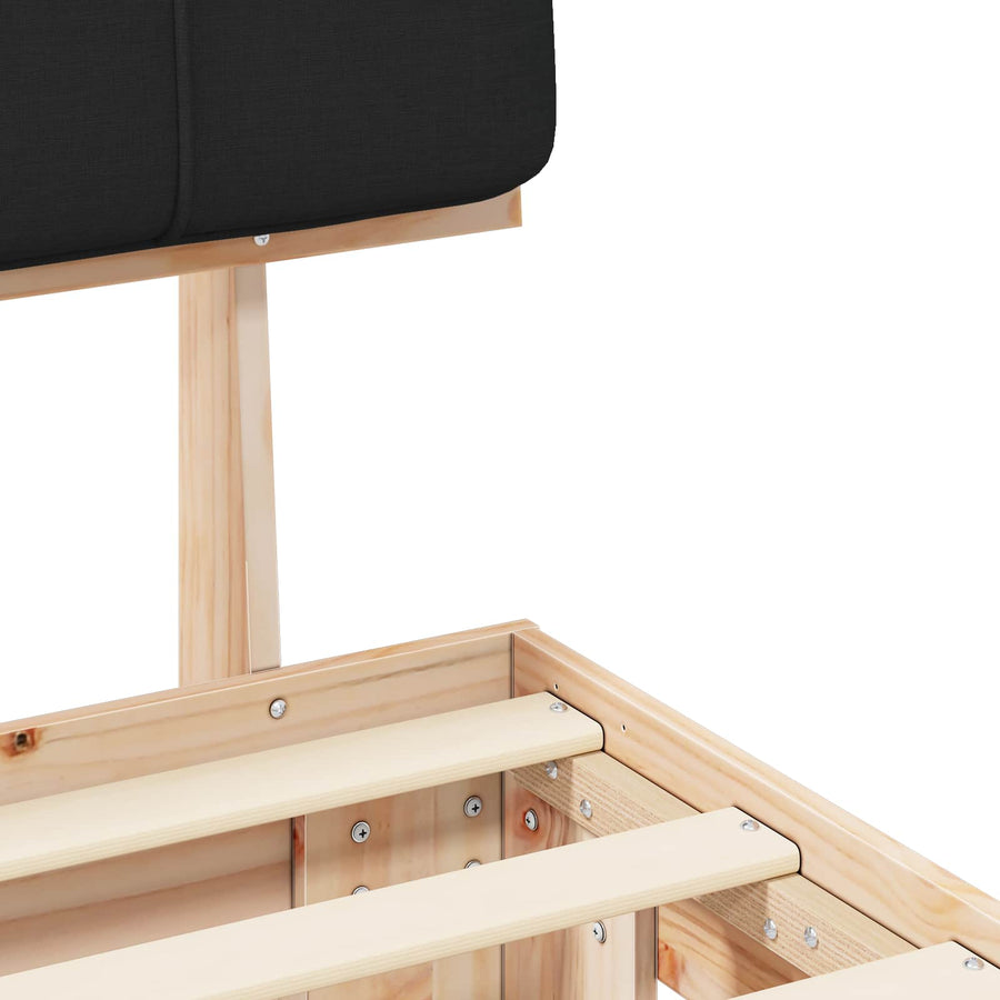 Bedframe met Gevoerd Hoofdgedeelte Zwart 180 x 200 cm