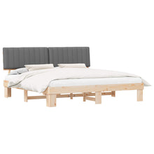 Bedframe met Gevoerd Hoofdgedeelte Lichtgrijs 200 x 200 cm