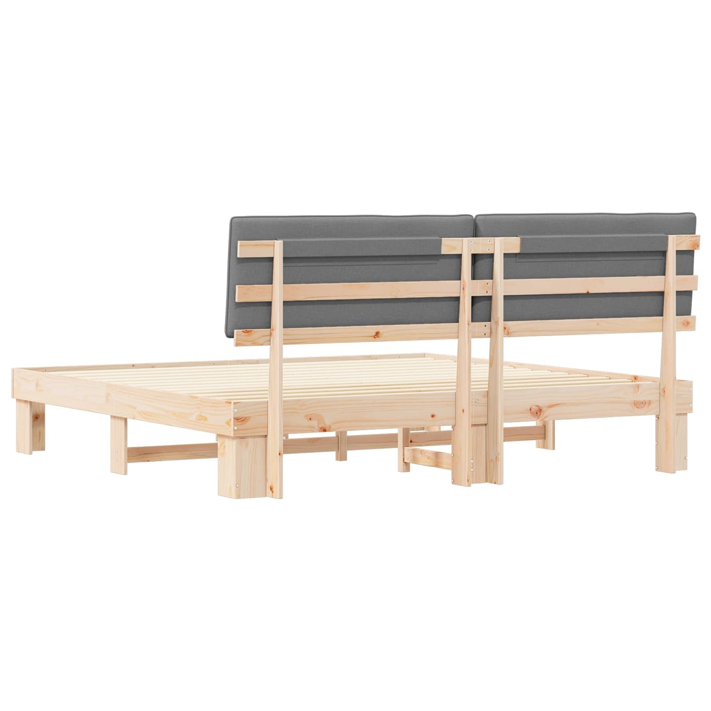 Bedframe met Gevoerd Hoofdgedeelte Lichtgrijs 200 x 200 cm
