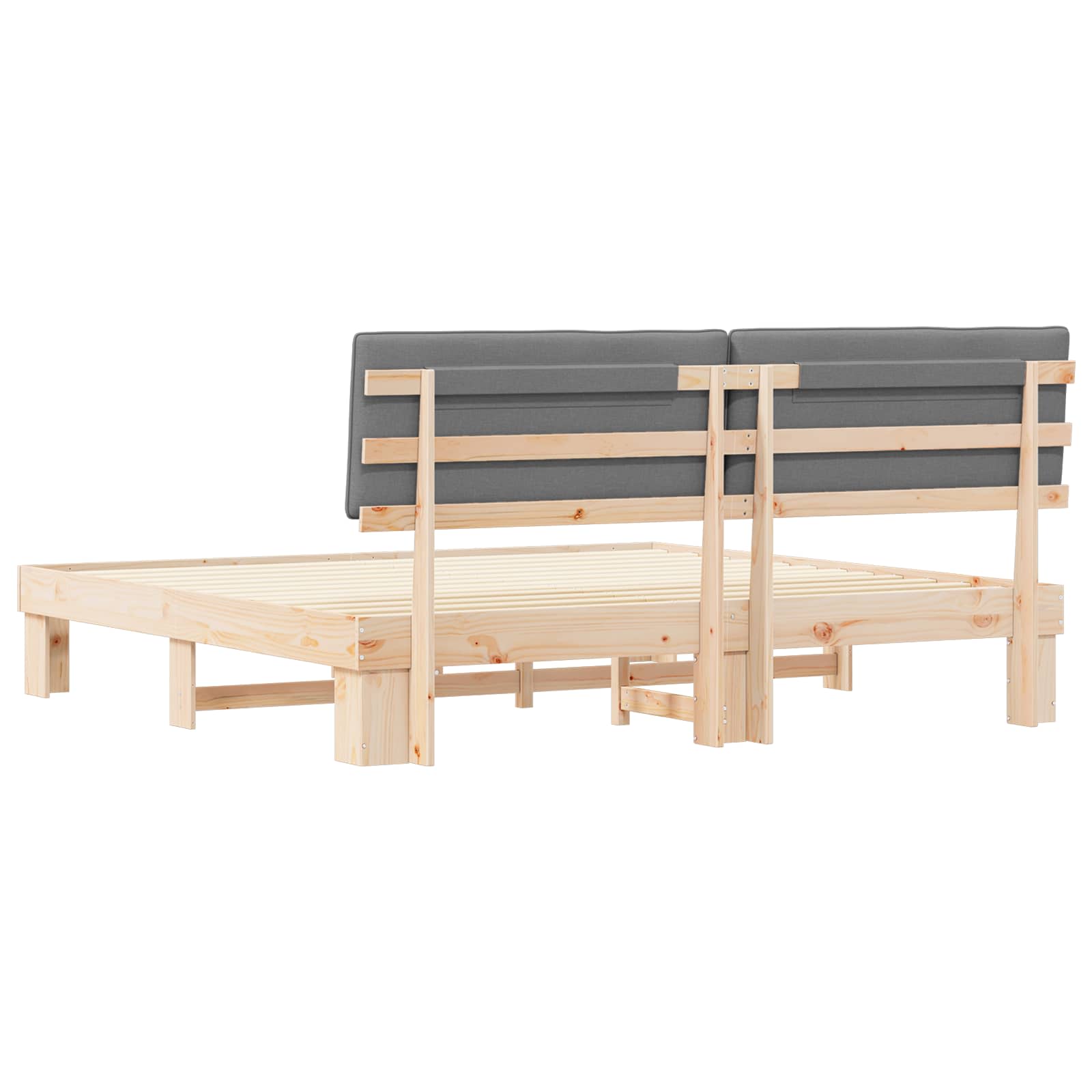 Bedframe met Gevoerd Hoofdgedeelte Lichtgrijs 200 x 200 cm