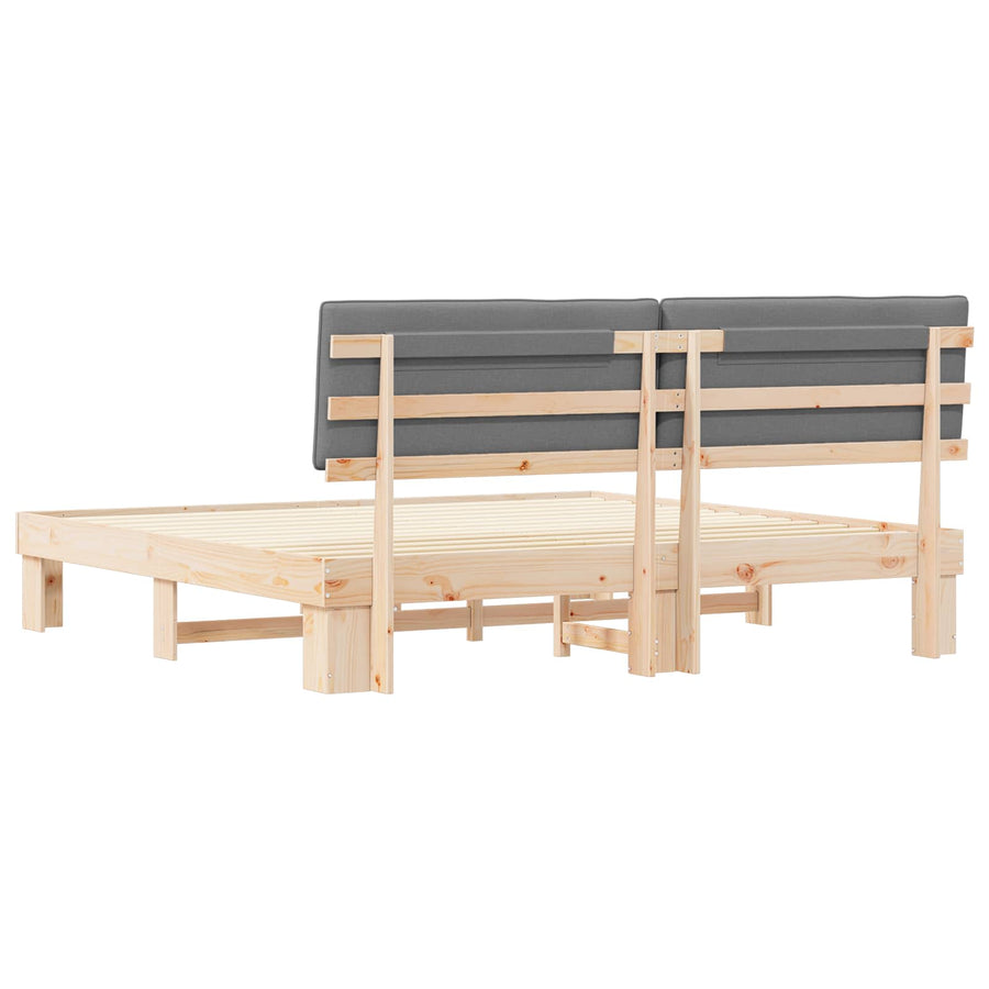 Bedframe met Gevoerd Hoofdgedeelte Lichtgrijs 200 x 200 cm