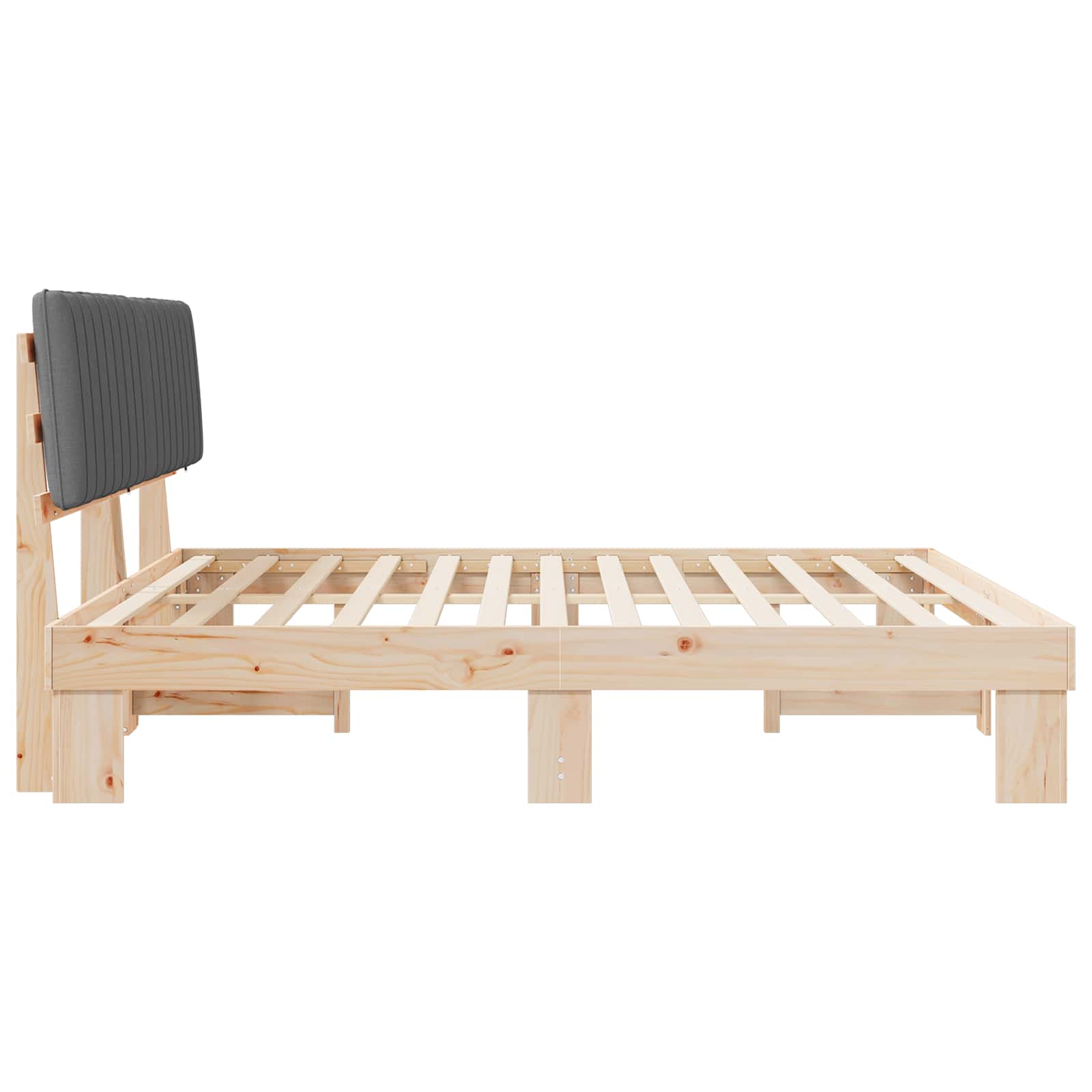 Bedframe met Gevoerd Hoofdgedeelte Lichtgrijs 200 x 200 cm