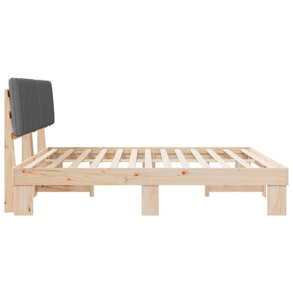 Bedframe met Gevoerd Hoofdgedeelte Lichtgrijs 200 x 200 cm