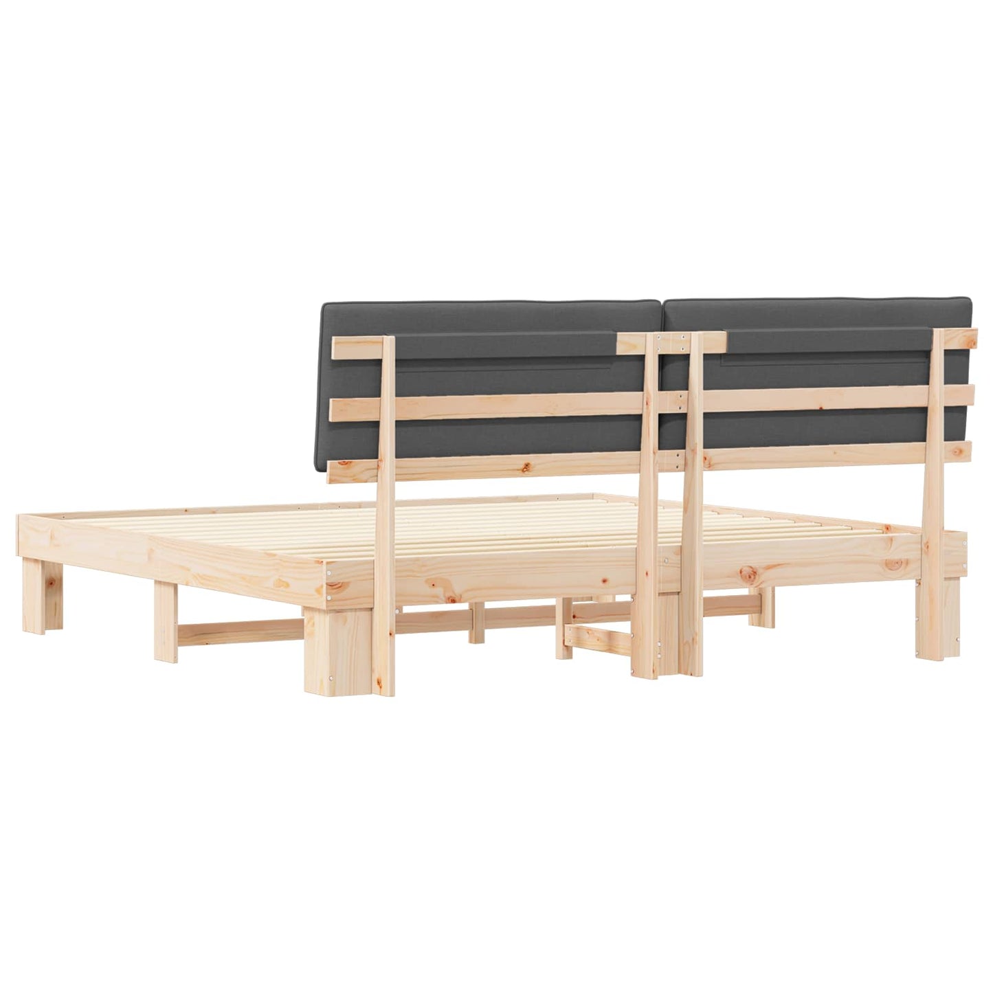 Bedframe met Gevoerd Hoofdgedeelte Donkergrijs 200 x 200 cm