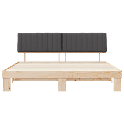 Bedframe met Gevoerd Hoofdgedeelte Donkergrijs 200 x 200 cm