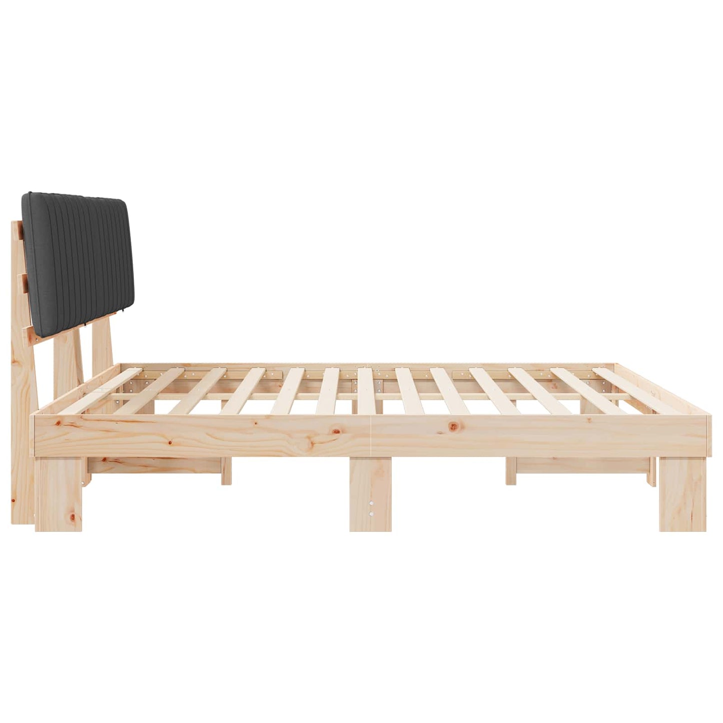 Bedframe met Gevoerd Hoofdgedeelte Donkergrijs 200 x 200 cm