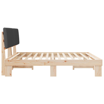 Bedframe met Gevoerd Hoofdgedeelte Donkergrijs 200 x 200 cm