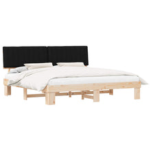 Bedframe met Gevoerd Hoofdgedeelte Zwart 200 x 200 cm