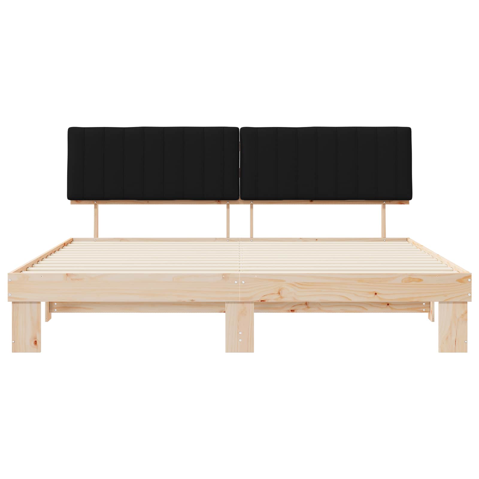 Bedframe met Gevoerd Hoofdgedeelte Zwart 200 x 200 cm