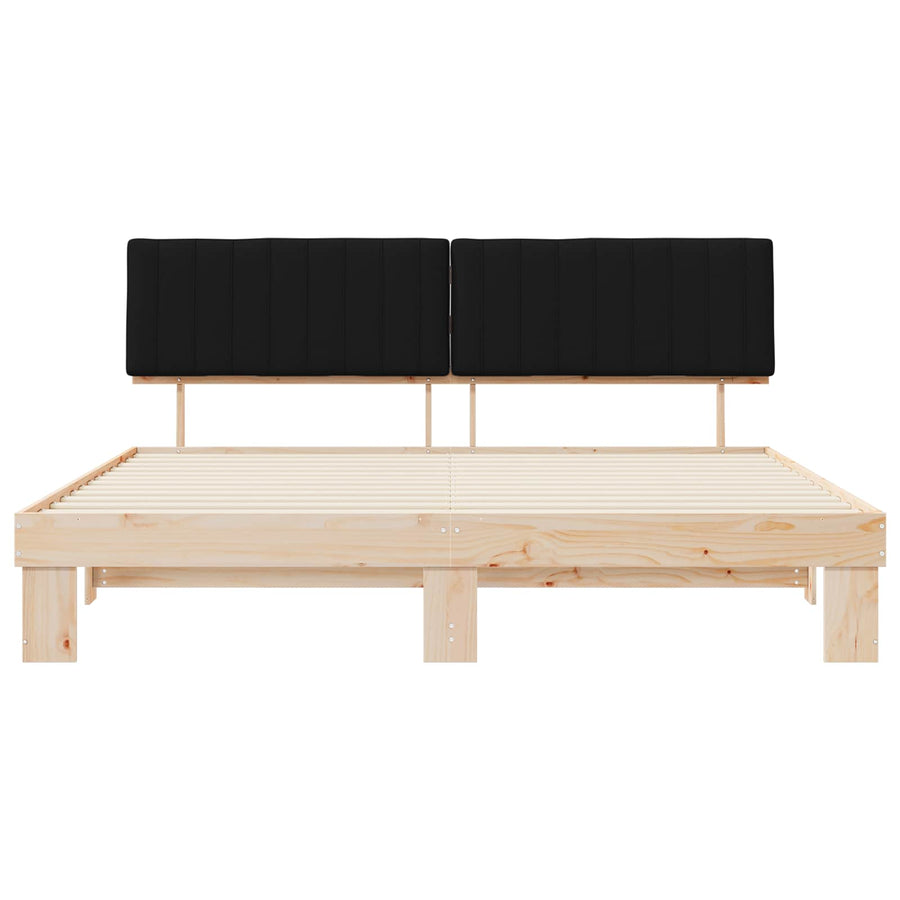 Bedframe met Gevoerd Hoofdgedeelte Zwart 200 x 200 cm