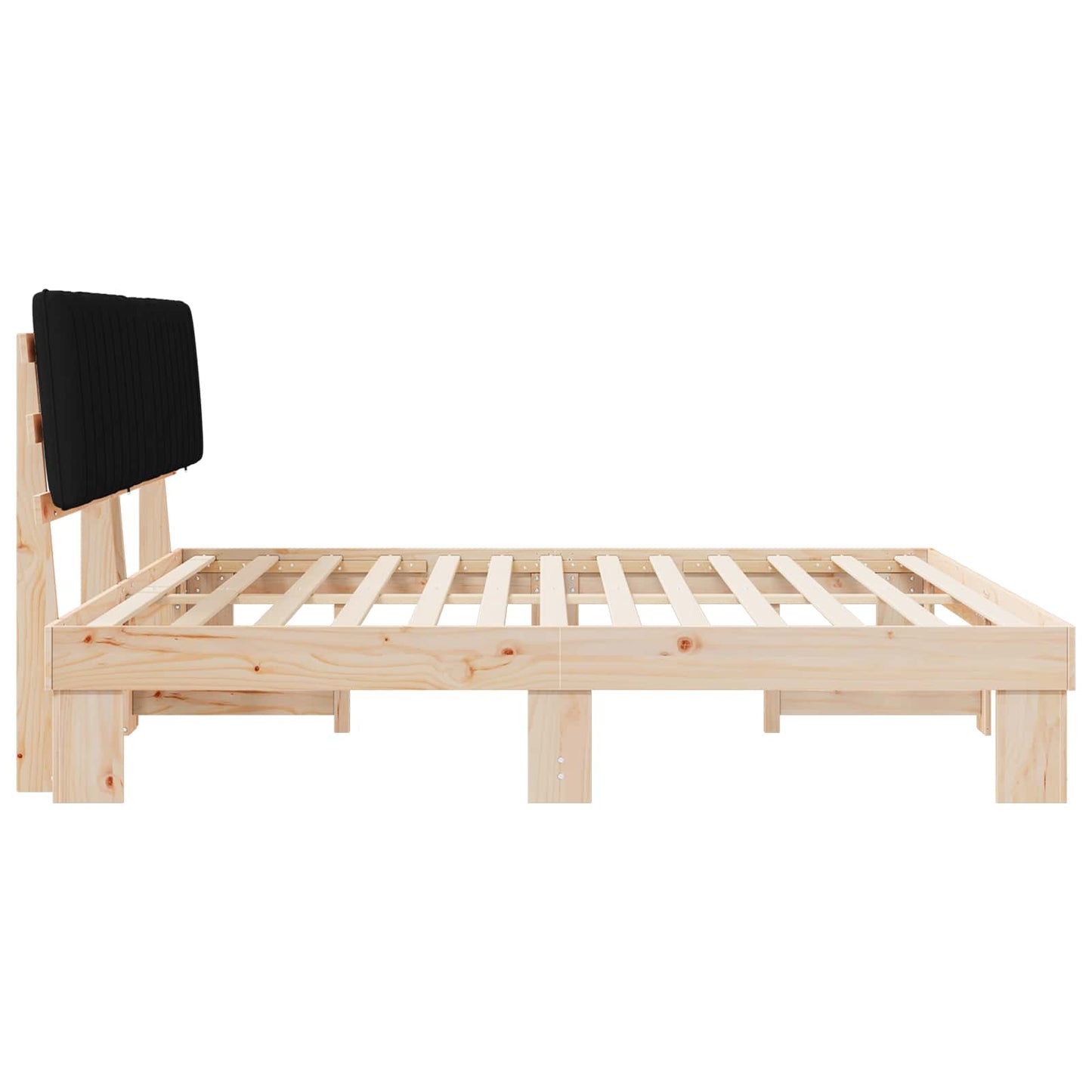 Bedframe met Gevoerd Hoofdgedeelte Zwart 200 x 200 cm
