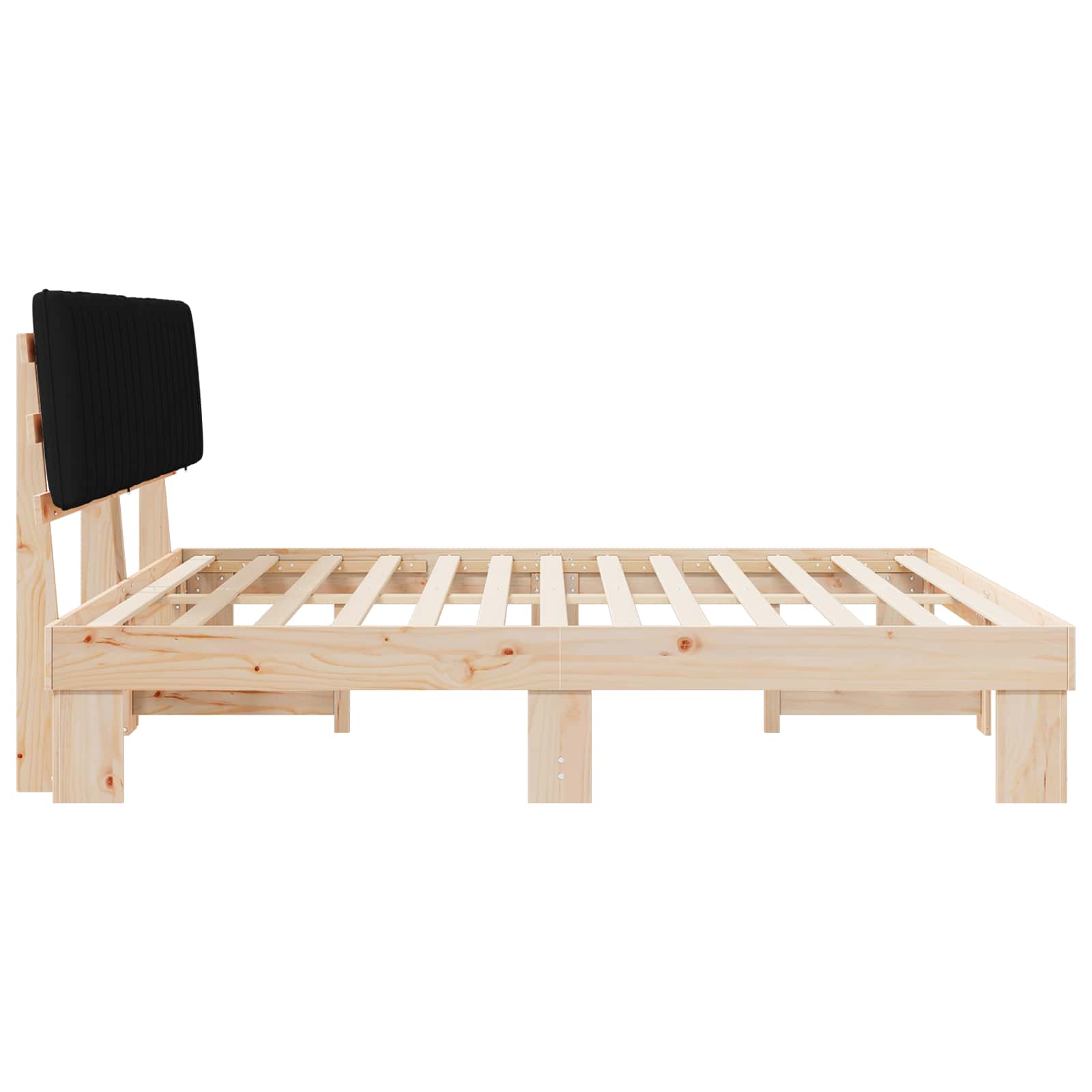 Bedframe met Gevoerd Hoofdgedeelte Zwart 200 x 200 cm