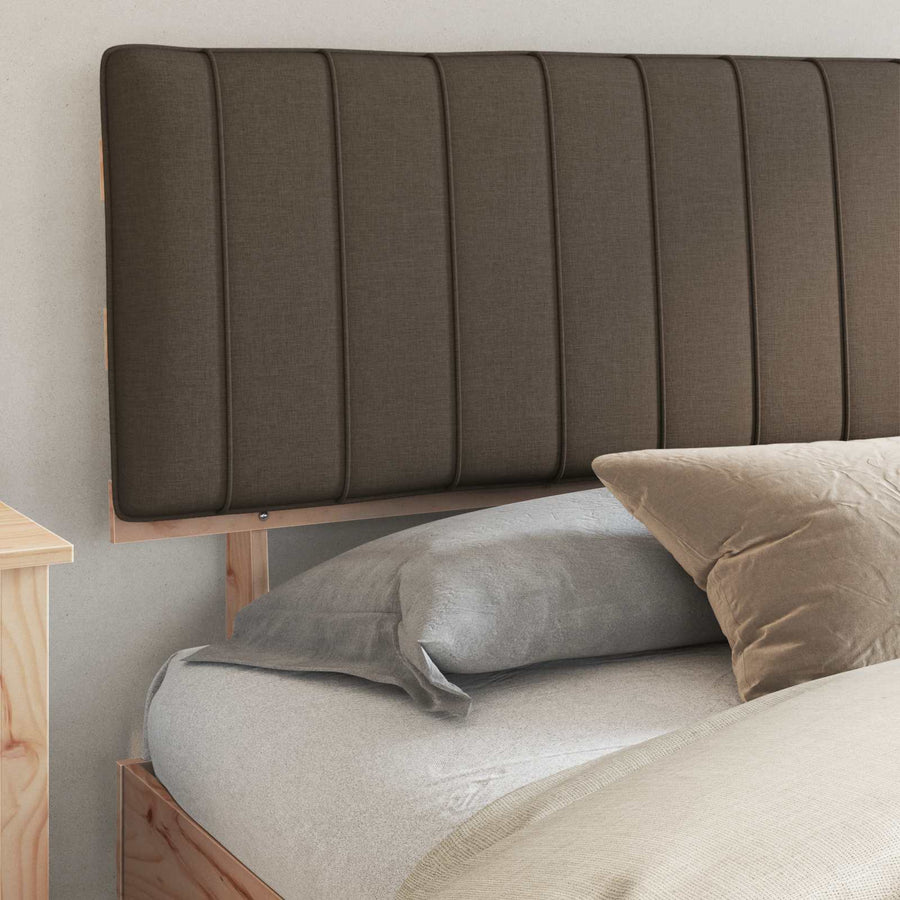 Bedframe met Gevoerd Hoofdgedeelte Taupe 200 x 200 cm