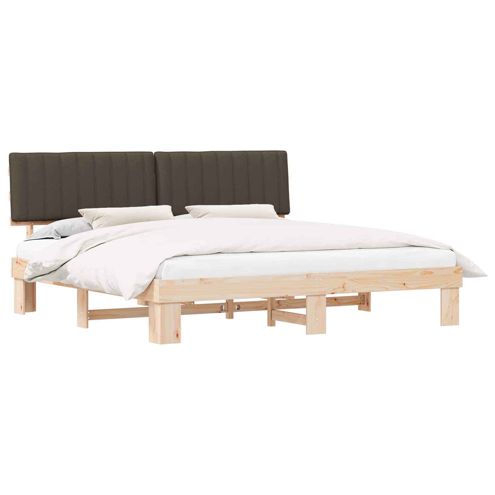 Bedframe met Gevoerd Hoofdgedeelte Taupe 200 x 200 cm