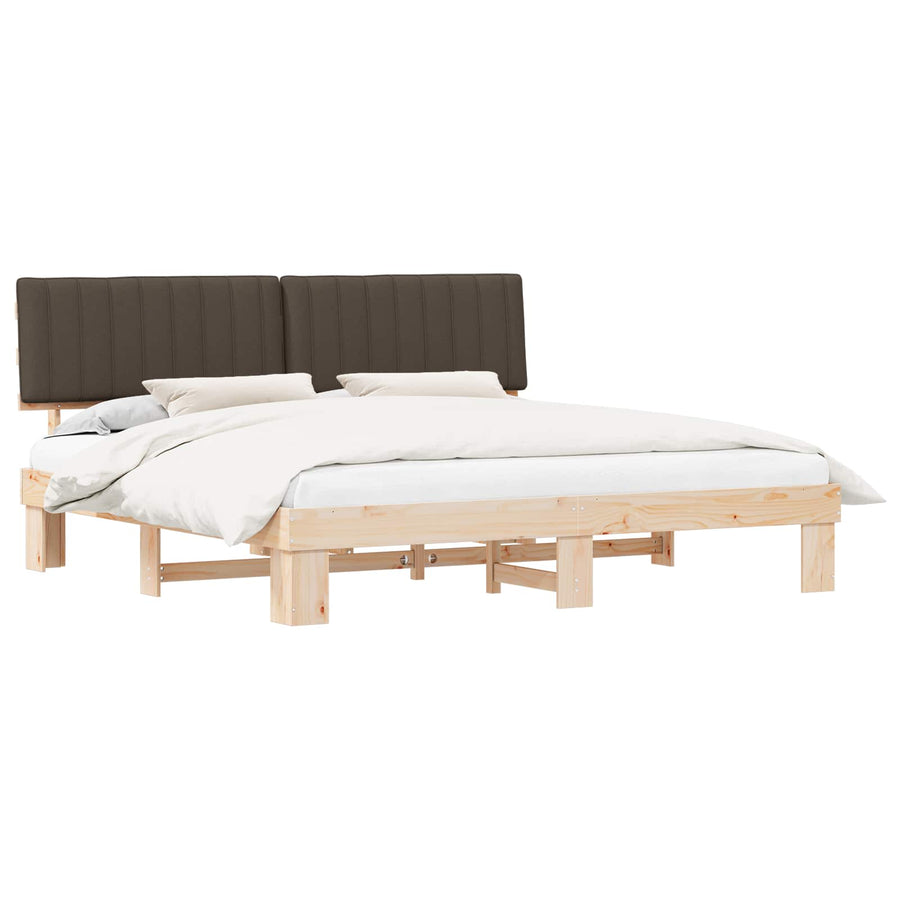 Bedframe met Gevoerd Hoofdgedeelte Taupe 200 x 200 cm