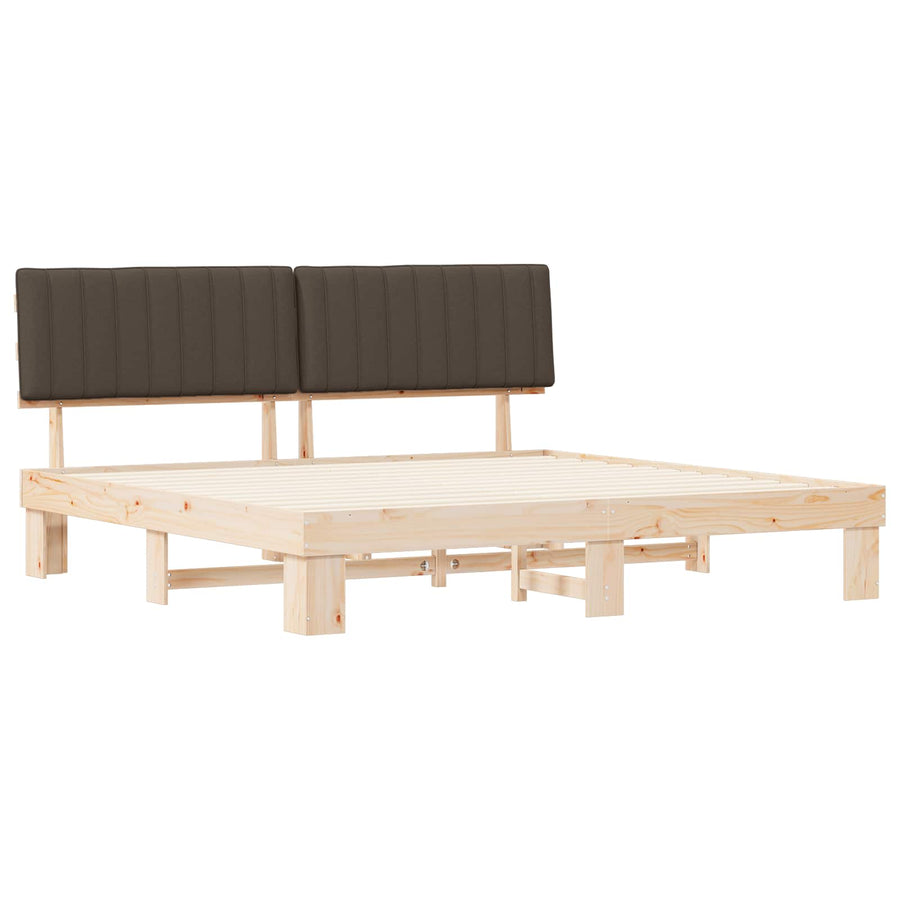 Bedframe met Gevoerd Hoofdgedeelte Taupe 200 x 200 cm