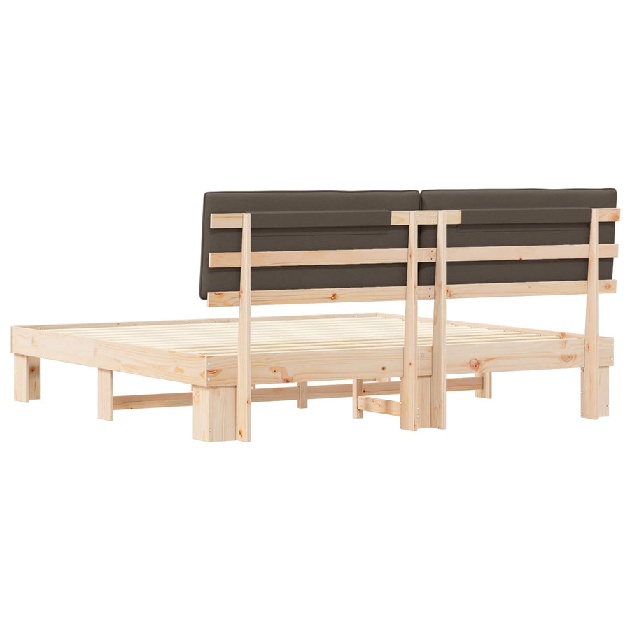 Bedframe met Gevoerd Hoofdgedeelte Taupe 200 x 200 cm