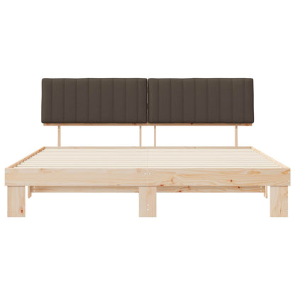 Bedframe met Gevoerd Hoofdgedeelte Taupe 200 x 200 cm