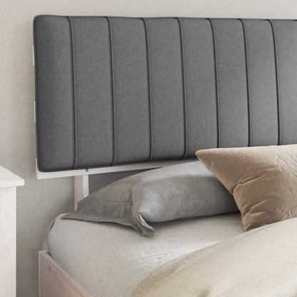 Bedframe met Gevoerd Hoofdgedeelte Lichtgrijs 200 x 200 cm